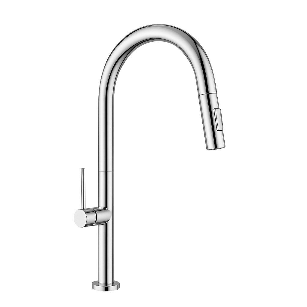 Monocomando Balcão Com Chuveiro Extensível Scala Latão Cromado