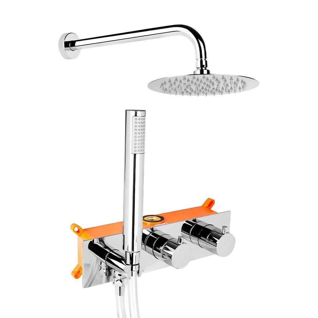 Conjunto Encastrar Base 2 Saídas/6 Peças Scala Cromado