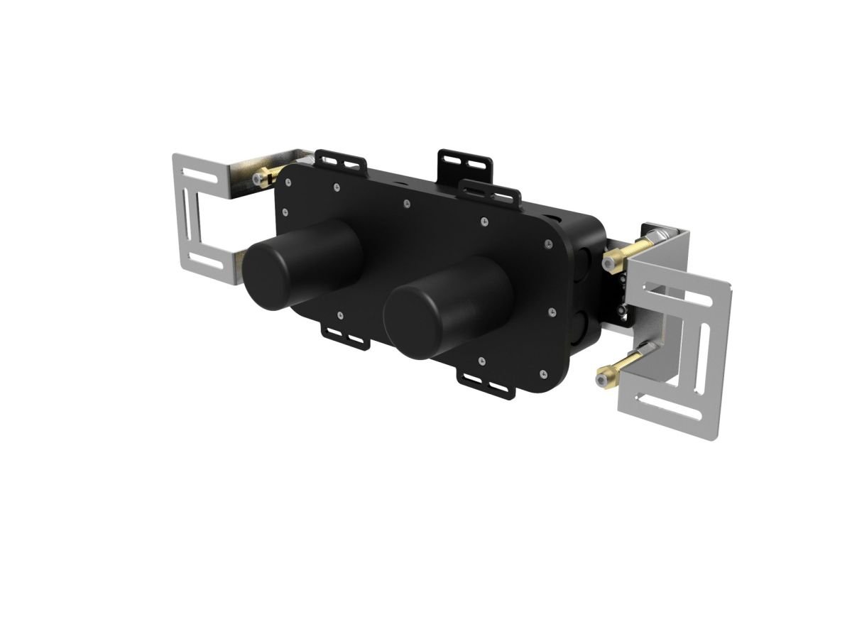 Two-hole concealed mixer - internal part with isobox and adjustable plate