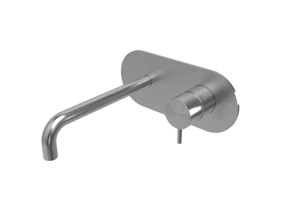 Two-hole concealed mixer - external part with oval plate and waste valve (without spout)