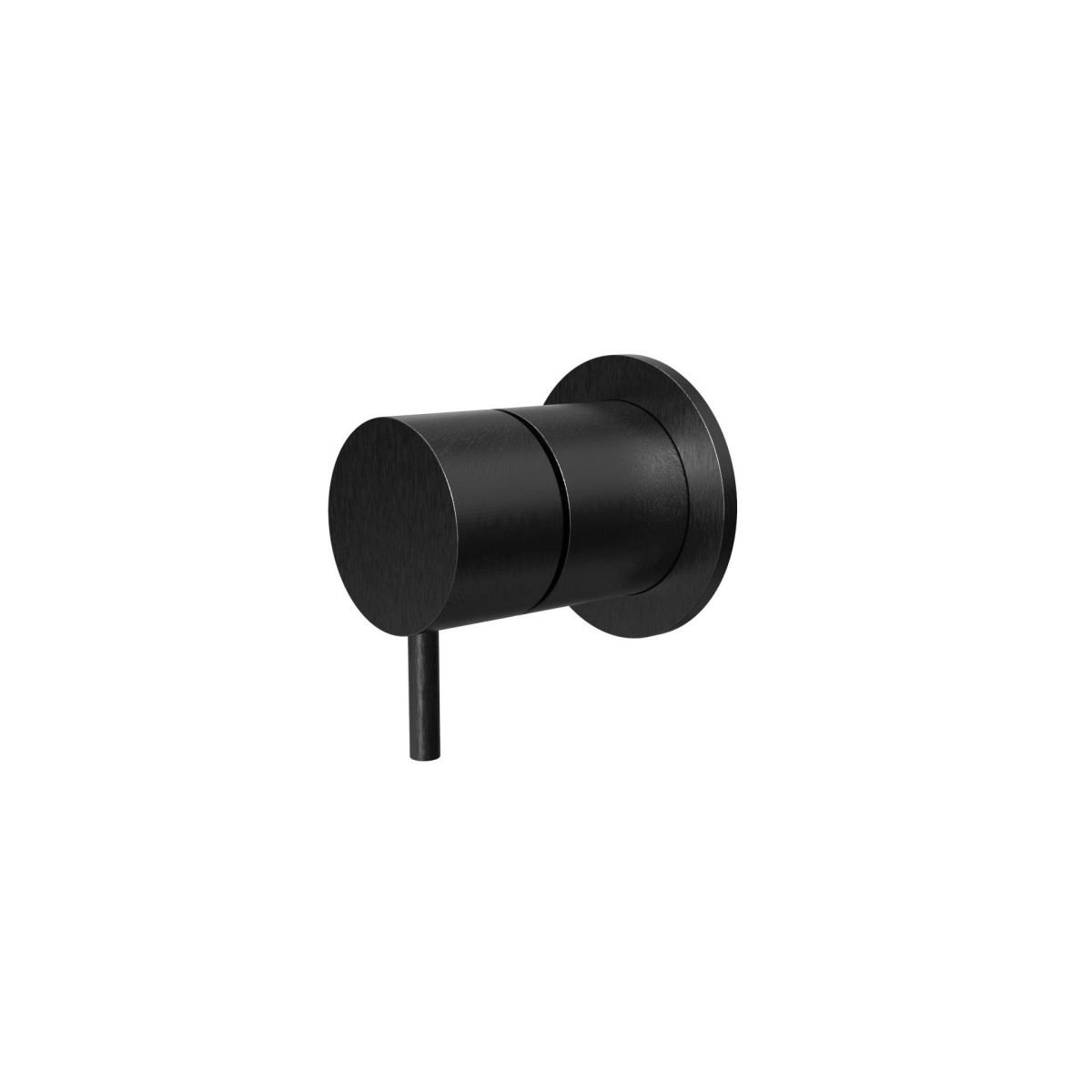 Concealed mixer - external part with round plate and waste valve (without spout) - PVD Black Velvet