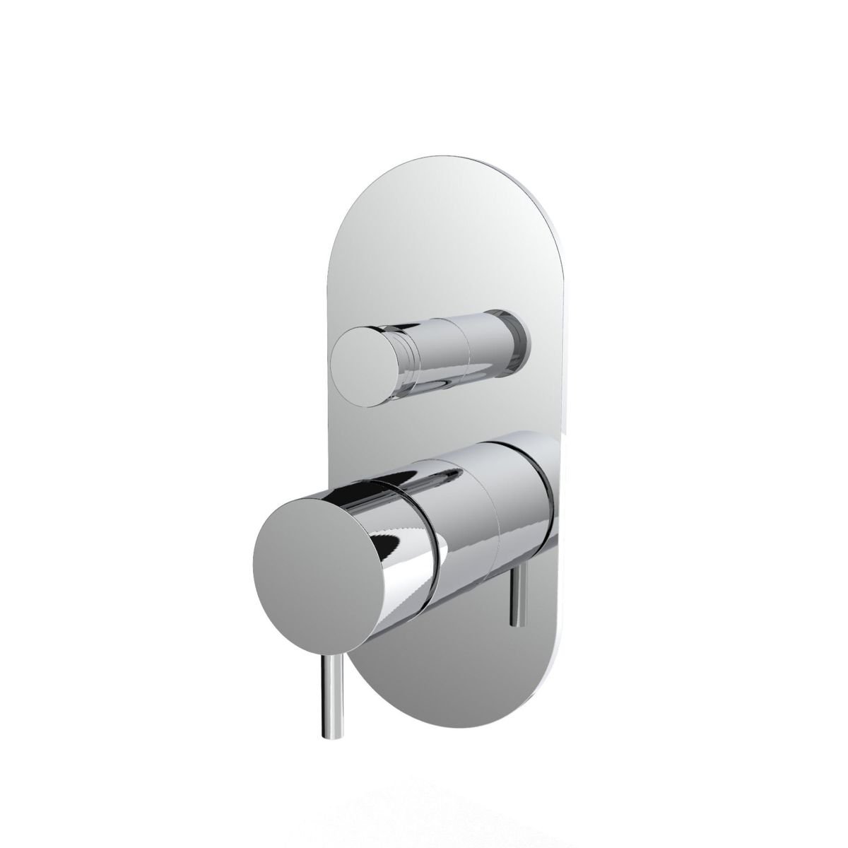 Two-way concealed bathtub/shower mixer - external part with oval plate