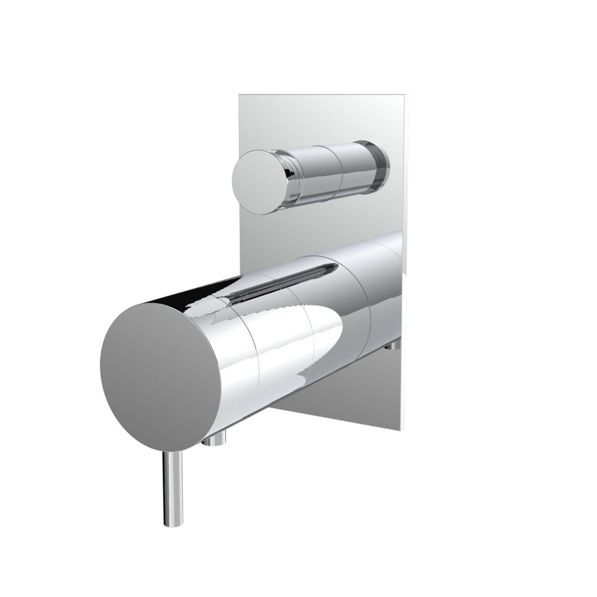 Two-way concealed thermostatic bathtub/shower mixer - external part with rectangular plate - PVD Black Matt