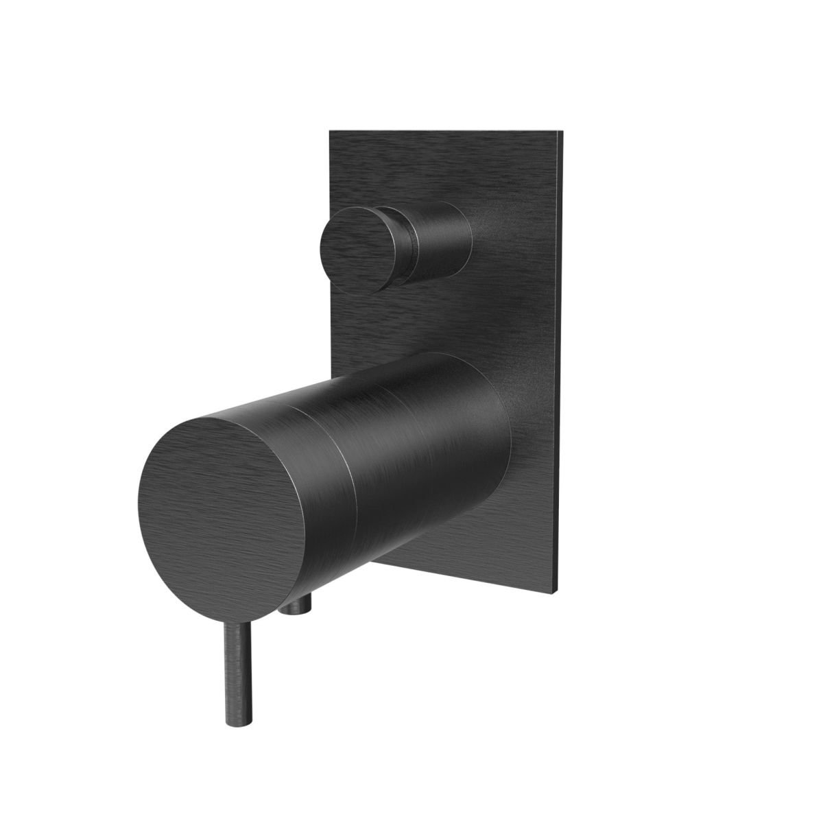 Two-way concealed thermostatic bathtub/shower mixer - external part with rectangular plate - PVD Black Brushed