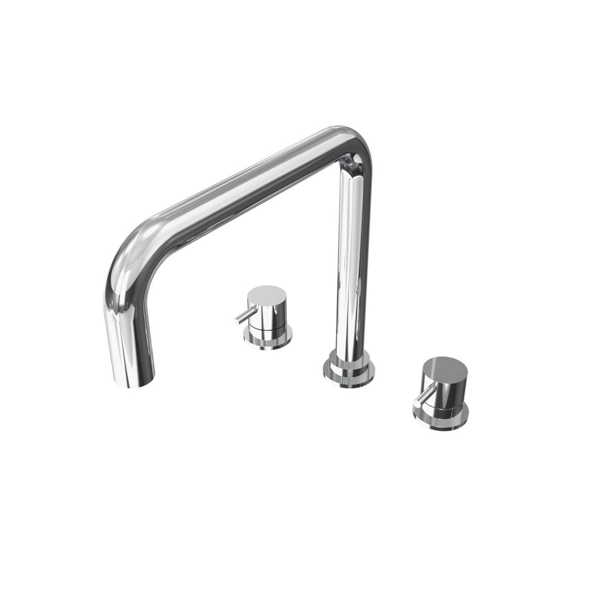 Three-hole kitchen mixer with swivel H spout for water purifier