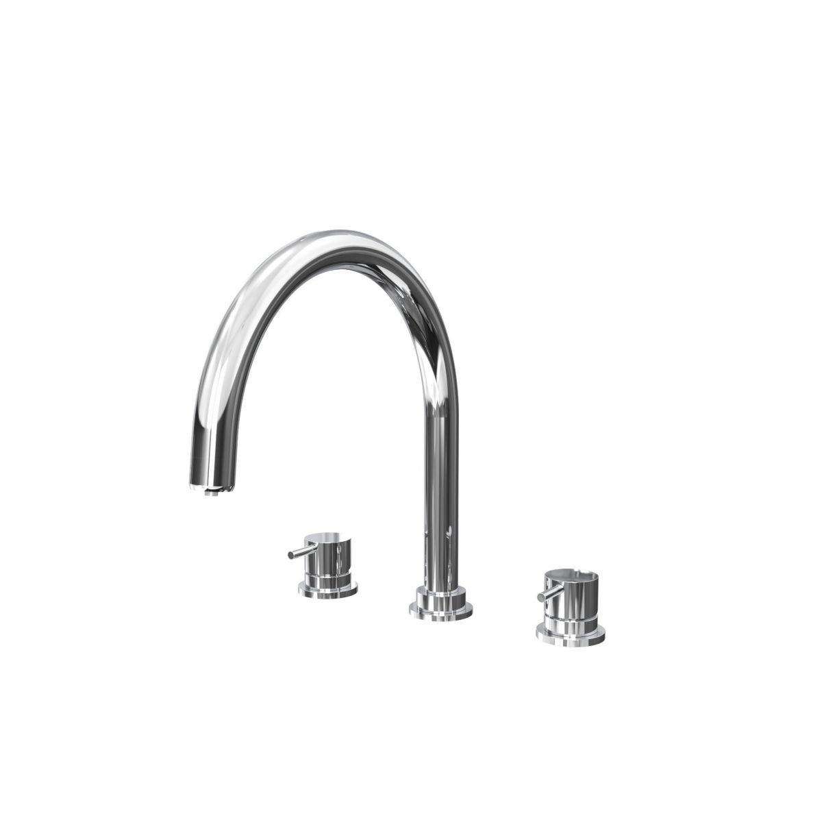 Three-hole kitchen mixer with swivel U spout for water purifier