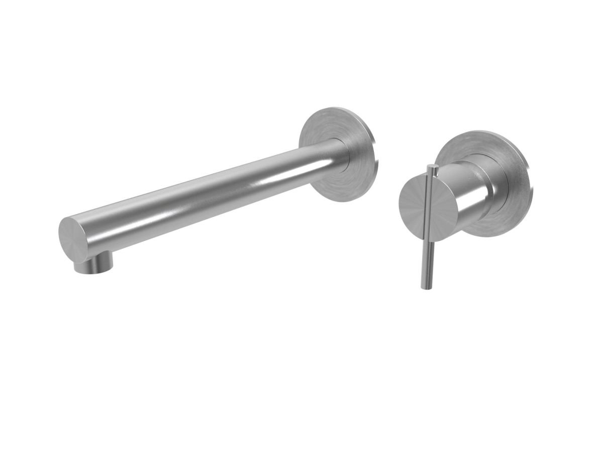 Two-hole concealed washbasin mixer - external part with round plates