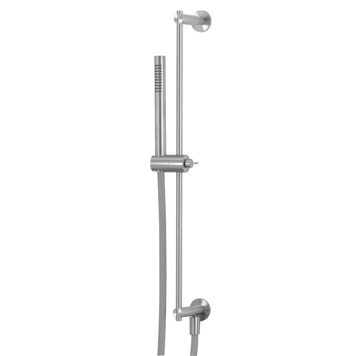 Sliding shower rail with outlet, flexible and hand shower