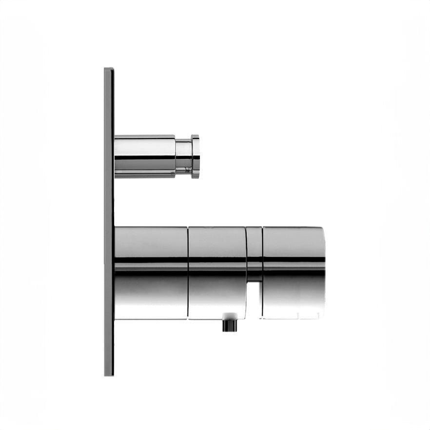 Two-way concealed thermostatic bathtub/shower mixer - internal + external part - Chrome
