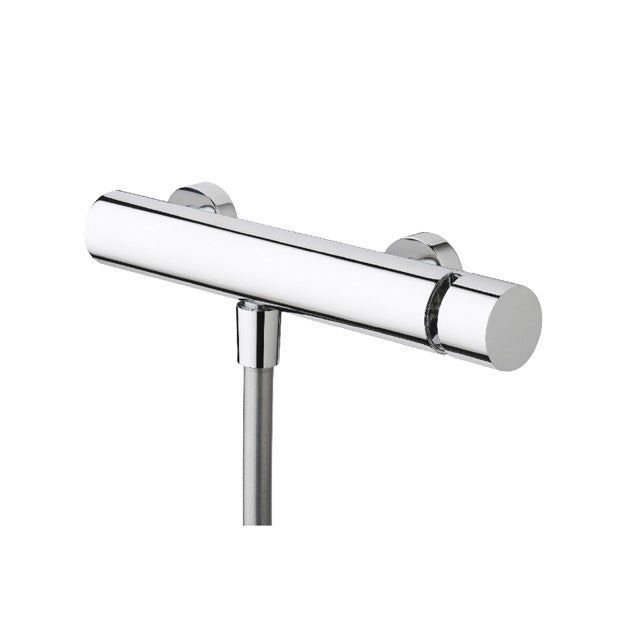One-way shower mixer with hand shower and adjustable holder - Chrome