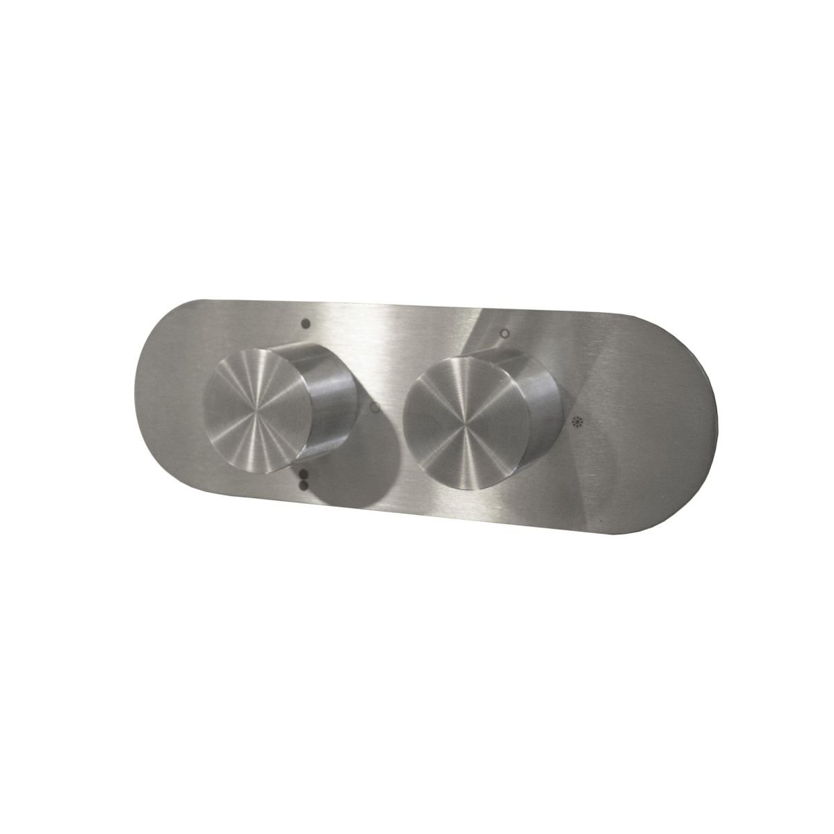 Two-way concealed thermostatic bathtub/shower mixer - internal + external part - Stainless Steel Brushed