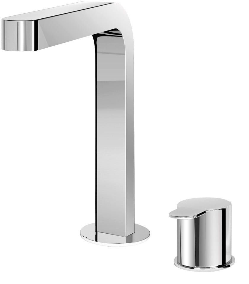Two-hole deck mounted washbasin mixer without waste valve - Chrome