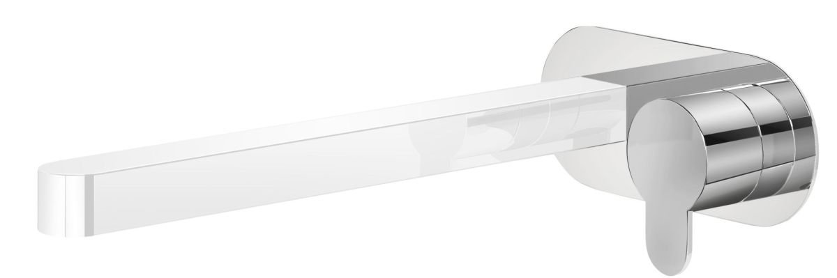 Two-hole concealed washbasin mixer - internal + external part with oval plate and waste valve (without spout ) - Chrome