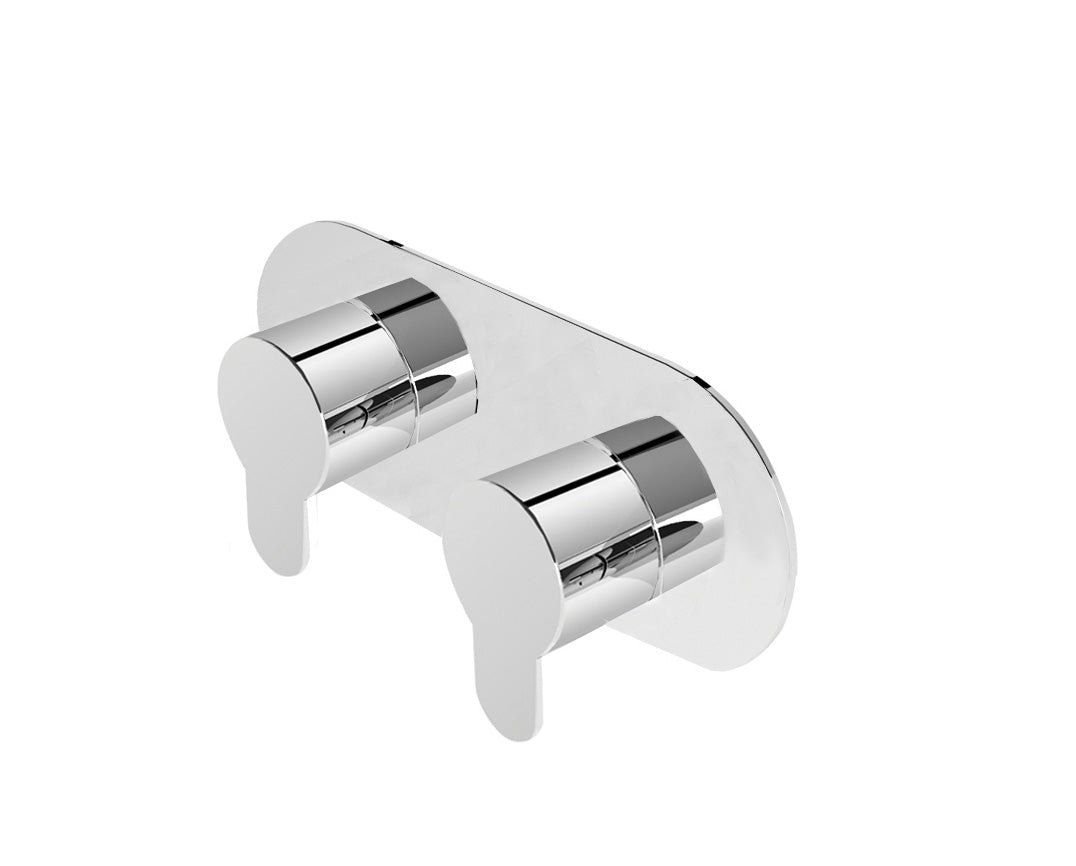 One-way concealed thermostatic bathtub/shower mixer - external part - Chrome