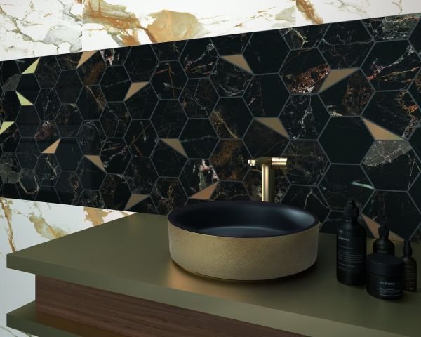 Lavabo Glam Black&Gold