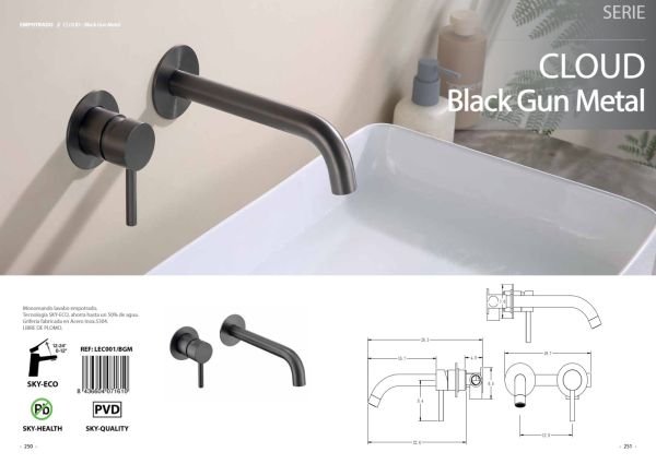 SKY-ECO CLOUD Black Gun Metal Black Gun Metal SERIE 26 Cloud Níquel Cepillado