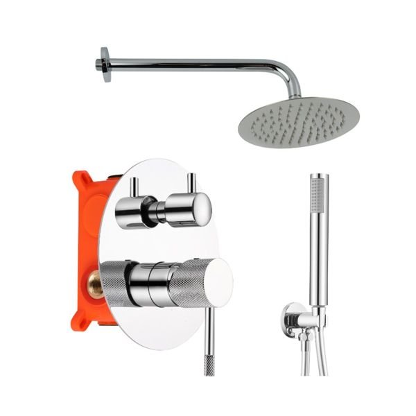 Conjunto Encastrar Base 2 Saídas/6 Peças Sym Cromo