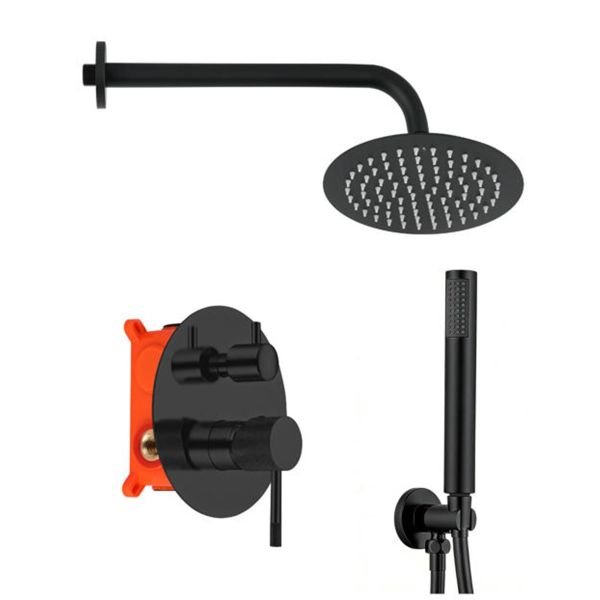 Conjunto Encastrar Base 2 Saídas/6 Peças Sym Preto