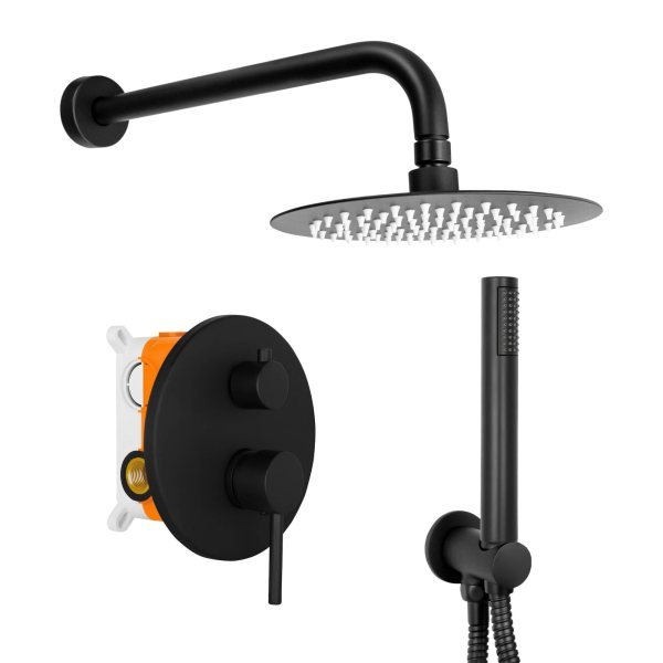Conjunto Encastrar Base 2 Saídas/6 Peças Scala Preto