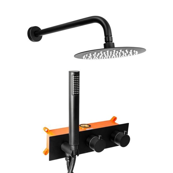 Conjunto Encastrar Base 2 Saídas/6 Peças Scala Preto