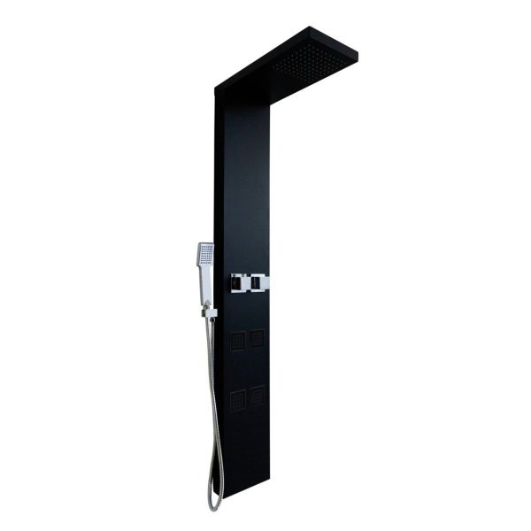 Coluna Hidromassagem Quadra Inox Preta