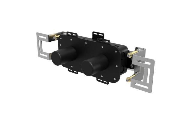 Two-hole concealed mixer - internal part with isobox and adjustable plate