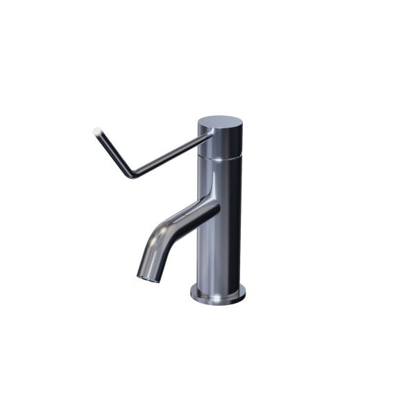 Deck mounted hospital washbasin mixer with waste valve