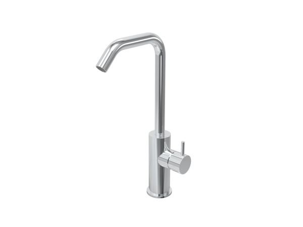 Deck mounted washbasin mixer with swivel Y spout and waste valve