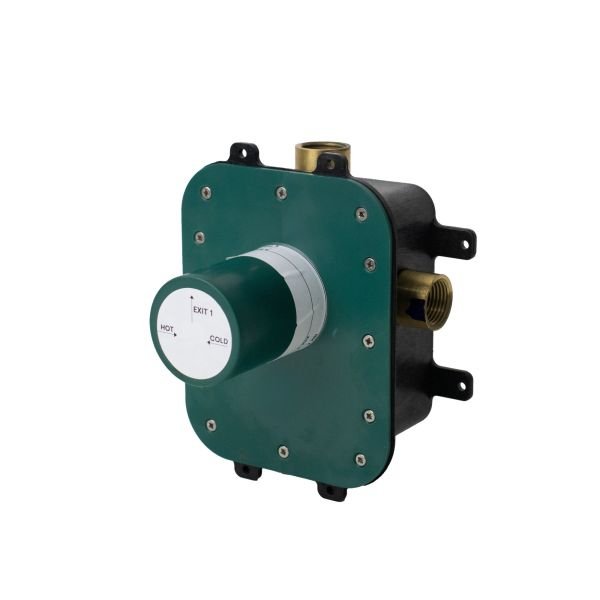 One-way concealed mixer - internal part with isobox (vertical exit)