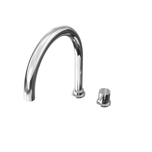 Two-hole kitchen mixer with swivel U spout