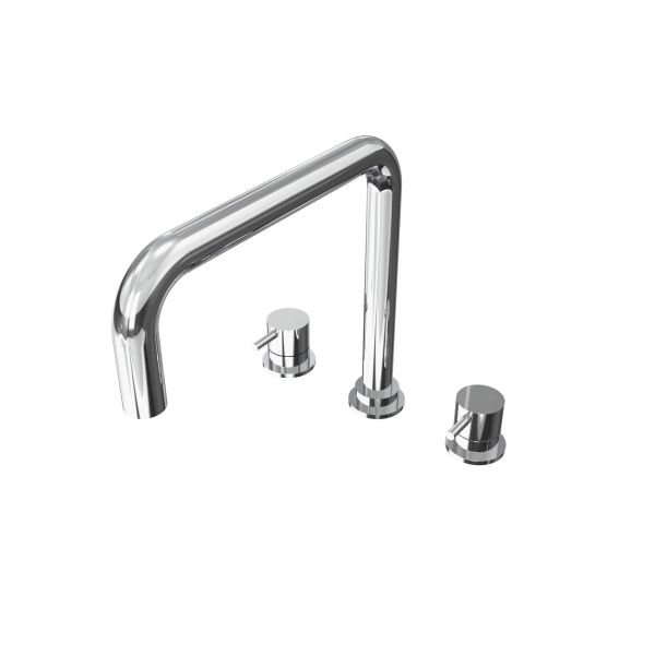 Three-hole kitchen mixer with swivel H spout for water purifier