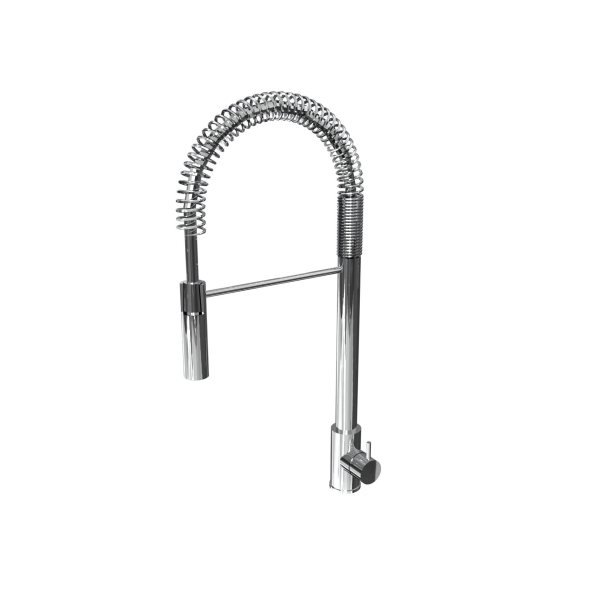 Semi-professional kitchen mixer with swivel and extractable spout