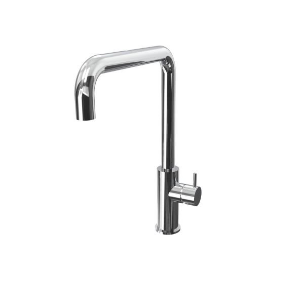 Kitchen mixer with swivel H spout