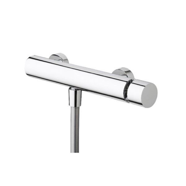 One-way shower mixer with hand shower and adjustable holder - Chrome