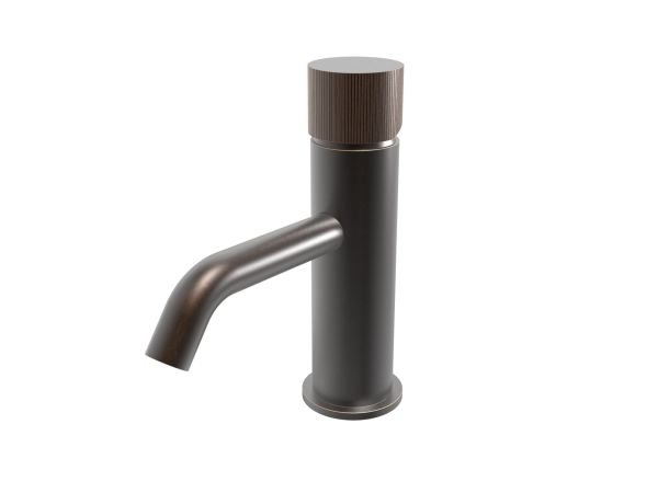 Deck mounted washbasin mixer with Gear handle