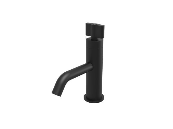 Deck mounted progressive washbasin mixer with Switch handle