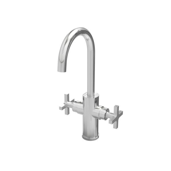 Two-handle Cruz deck mounted washbasin mixer