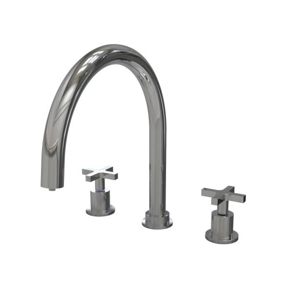 Three-hole kitchen mixer with swivel U spout for water purifier Cruz